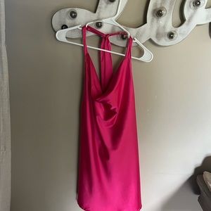 Pink Satin Mini Dress